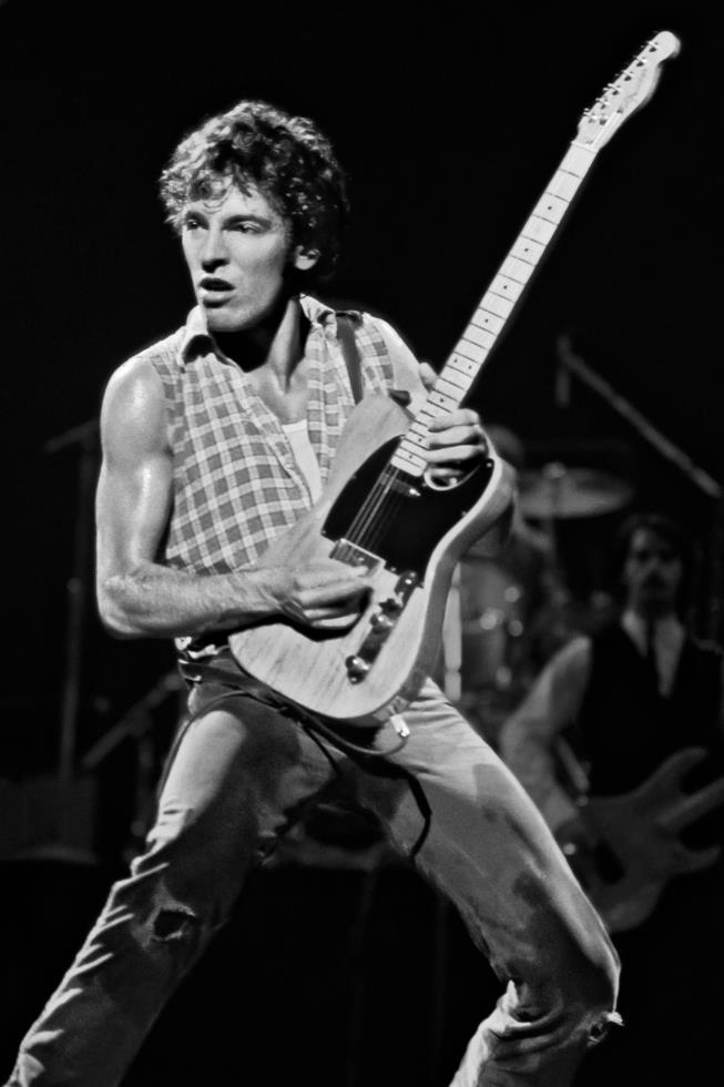 Bruce Springsteen Performing in Sleeveless Plaid Shirt with Blonde Telecaster, 1978 *** - Morrison Hotel Gallery